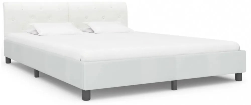 vidaXL fehér műbőr ágykeret 160 x 200 cm