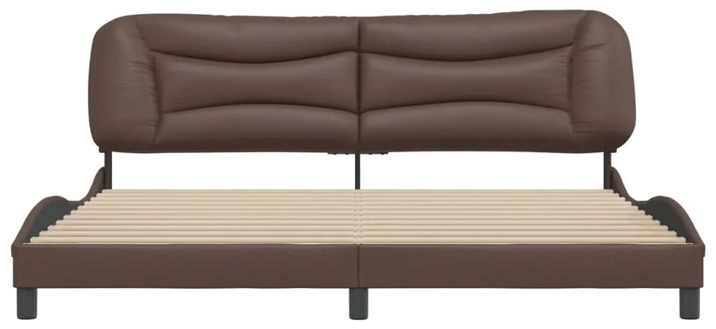barna műbőr ágykeret matrac nélkül Hvar 200 x 200 cm