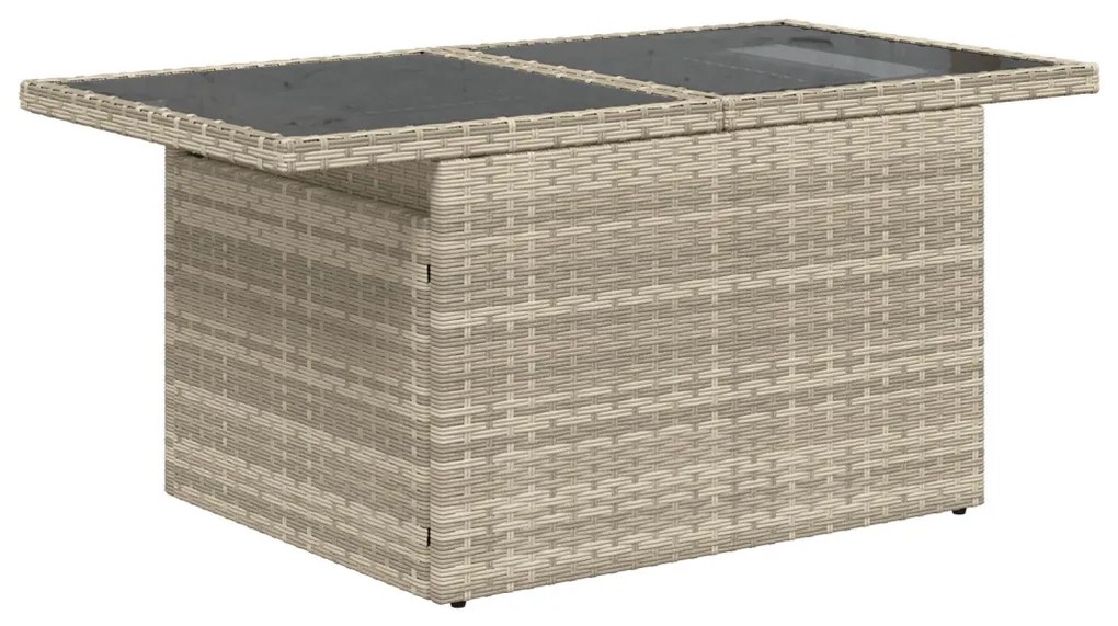 8 Darabos Kerti Kanapé Szett Párnákkal Világosszürke Műanyag Rattan