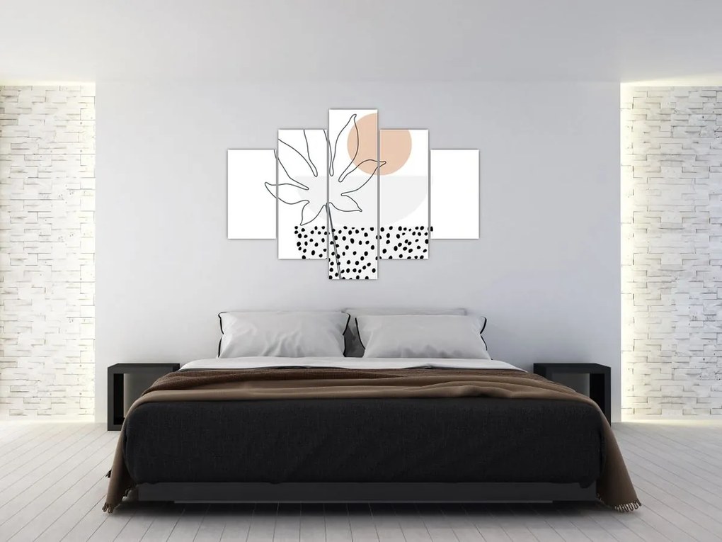 Kép - Vonal művészet virágok N⁰3 (150x105 cm)