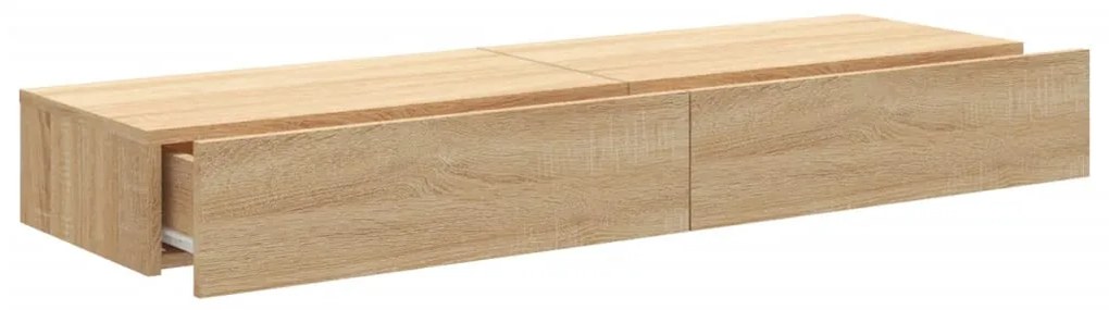 2 db sonoma tölgyszínű TV-szekrény LED-lámpákkal 60x35x15,5 cm