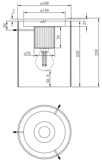 Globo 15904DS - Mennyezeti lámpa TULIVAR 1xE27/40W/230V átm. 18 cm szürke