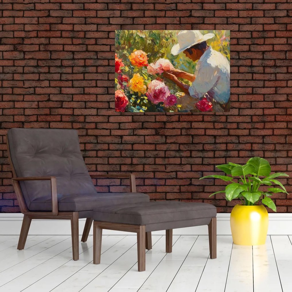 Üveg kép - Kertész (70x50 cm)