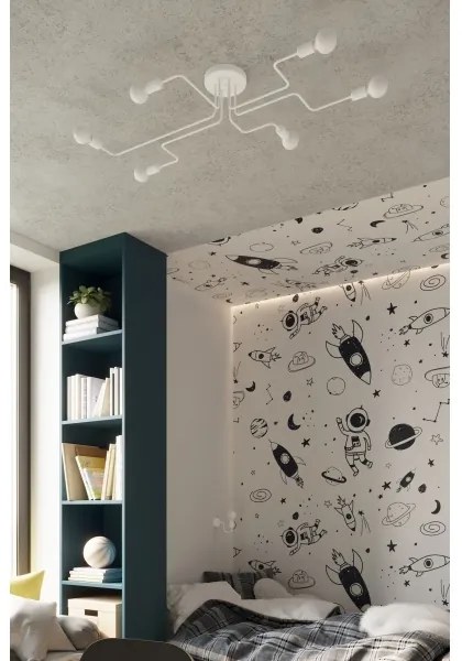 Sollux SL.1443 - Felületre szerelhető csillár VECTOR 6xE27/15W/230V fehér