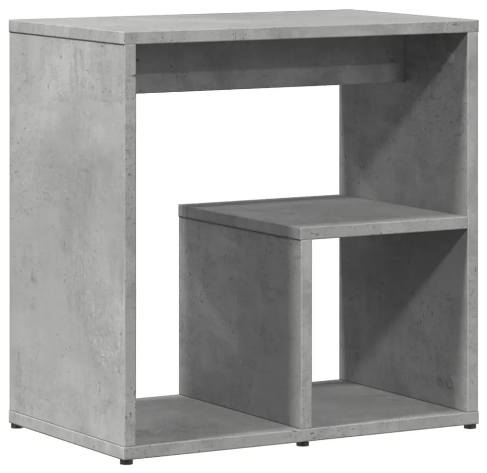 2 db betonszürke szerelt fa kisasztal 50x30x50 cm