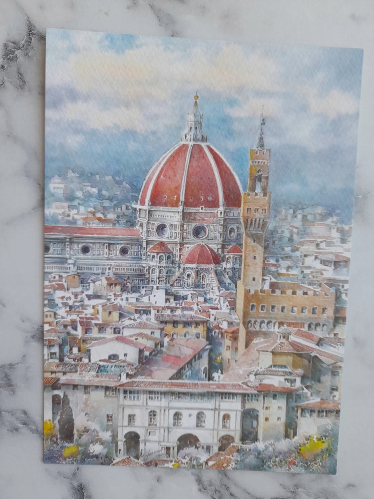 Grafika Keret Olaszország Italia Firenze Panoráma 2