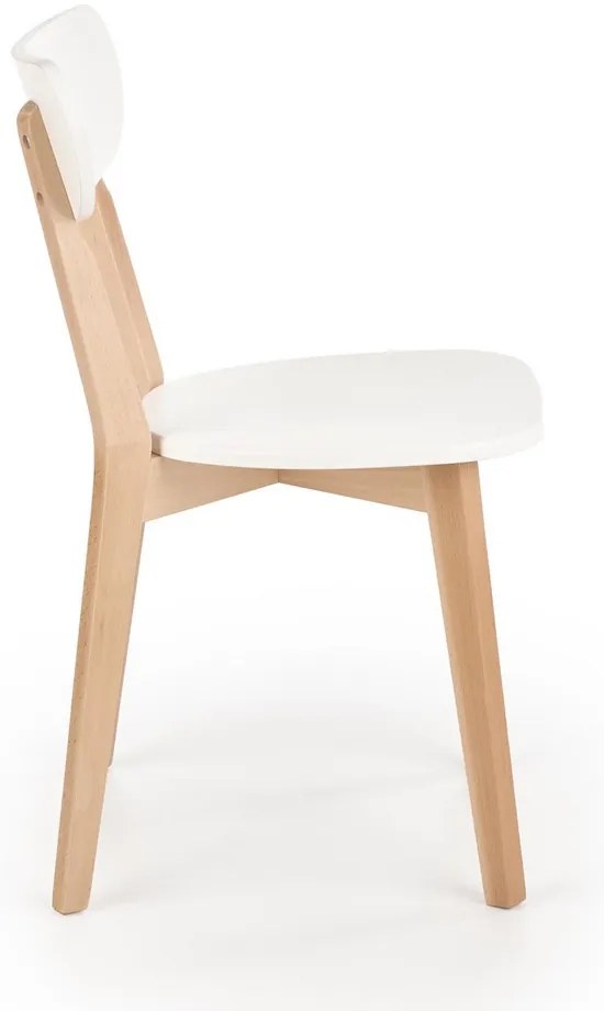 Buggi étkezőszék, fehér / bükkfa