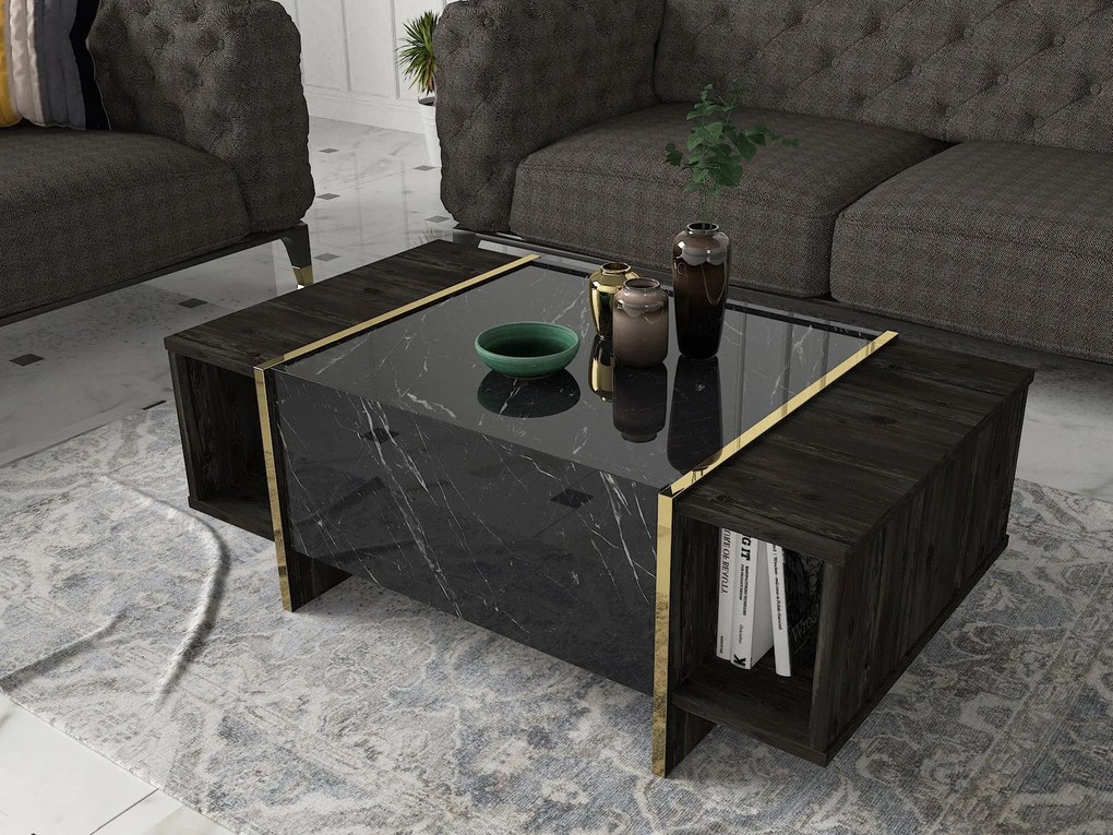 Dohányzóasztal Veyron - Black, Gold