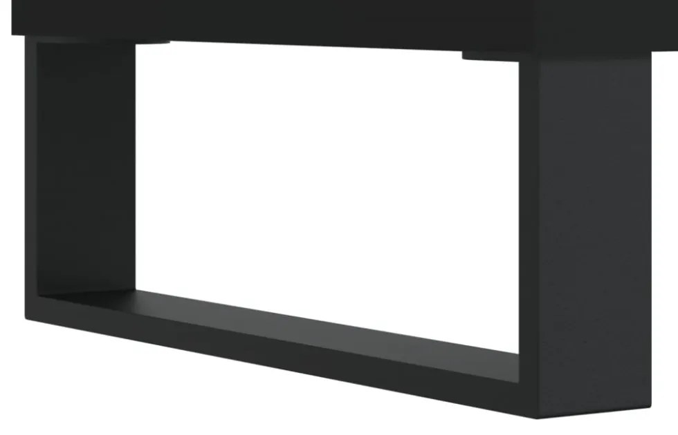fekete szerelt fa hanglemezszekrény 121x38x48 cm