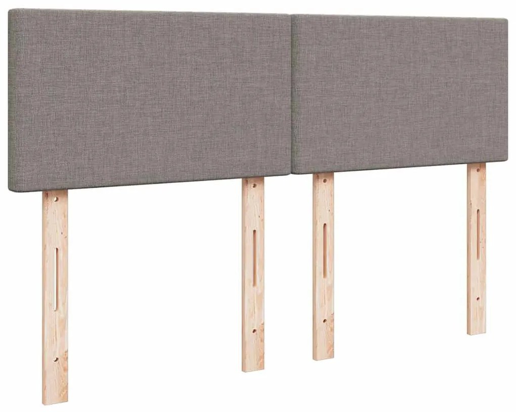 Ottomán ágy matraccal &amp; LED-ek Taupe 140x200 cm anyaggal