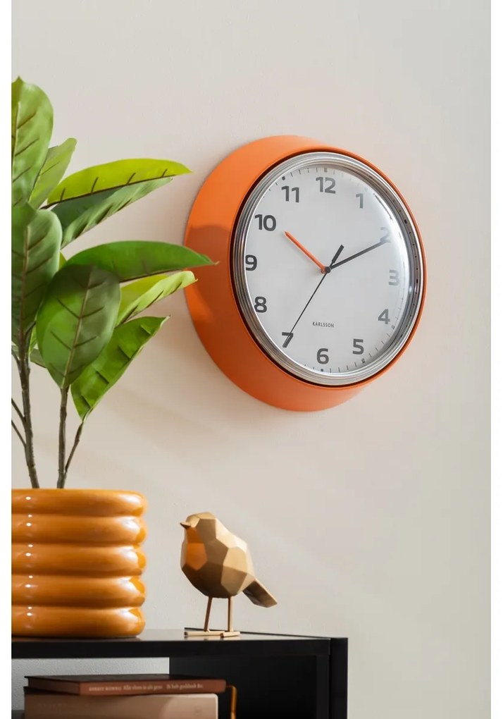 Karlsson 6006OR design falióra narancssárga,átmérő 34 cm