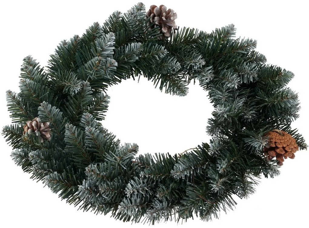 Snowy karácsonyi koszorú zöld, átmérő 40 cm