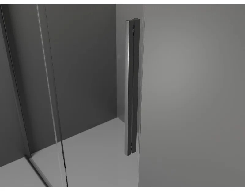 Mexen Velar, tolóajtós zuhanykabin 100 x 80 cm, 8mm szürke üveg, polírozott grafit, 871-100-080-41-66