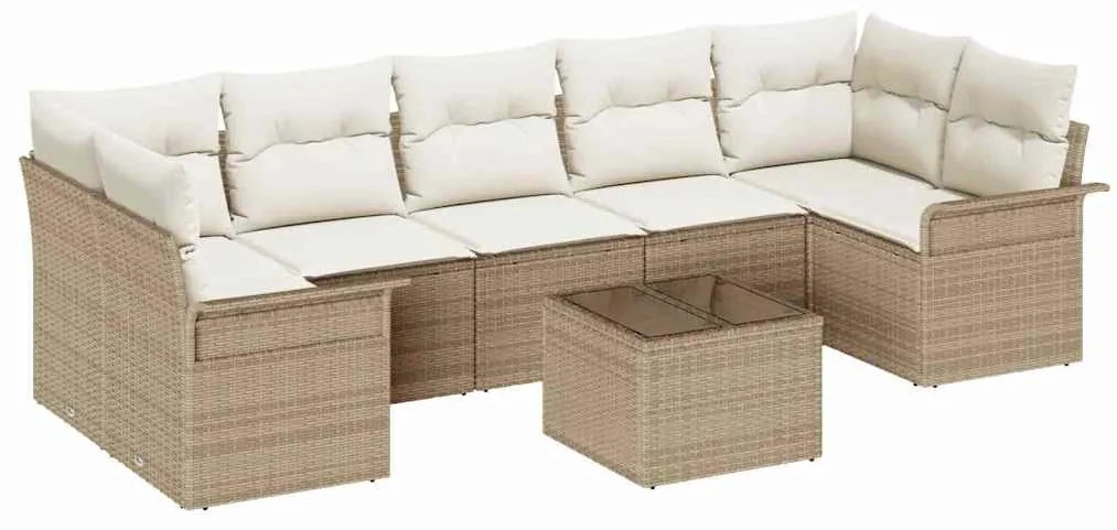 Kerti Kanapé Szett párnával 8 pcs Beige, Krém 55 x 55 x 37 cm