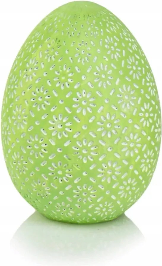 Zöld kerámia húsvéti tojás figura 10 cm