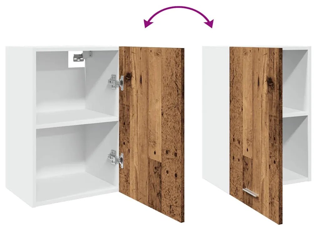 “Lyon” antik fa színű szerelt fa függőszekrény 40 x 31 x 60 cm