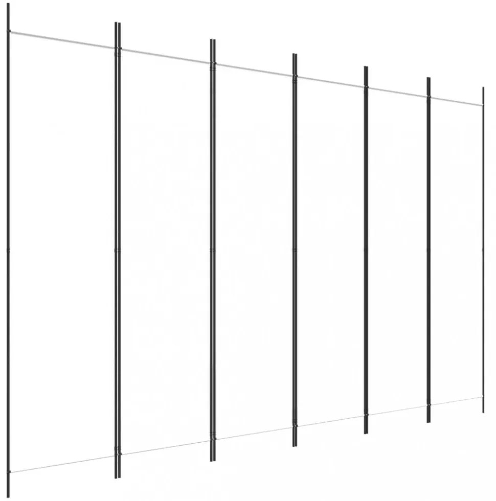 6 paneles fehér szövet térelválasztó 300x200 cm