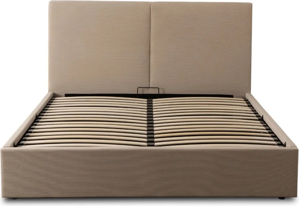 MARSYLIA 180x200-as franciaágy, bézs kordbársony, ágyneműtartóval