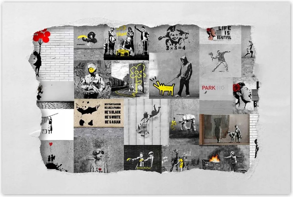 Poszterek 60x40 Mix grafika Banksy Kollázs