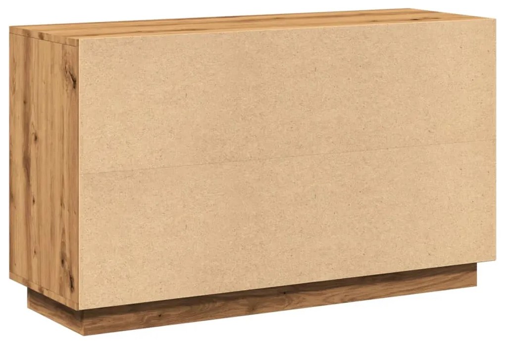 kézműves tölgy színű szerelt fa tálalószekrény 102 x 35 x 60 cm