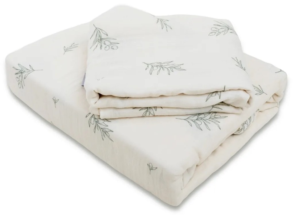 Matex Olajfa ág muszlin ágyneműhuzat, 140 x 200 cm, 70 x 90 cm