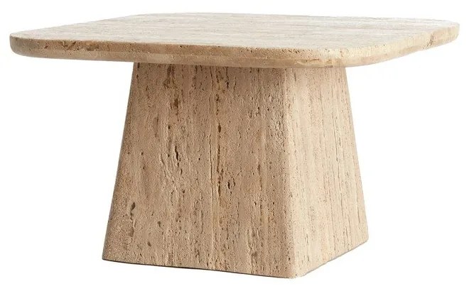 Bézs dohányzóasztal kő asztallappal 60x60 cm Kepami – Light & Living