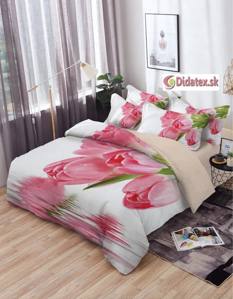 Tulipán fotó ágynemű 140x200 cm Ágynemű mérete: 140x200 cm, A csomag tartalma: 7 Készletcsomagolás