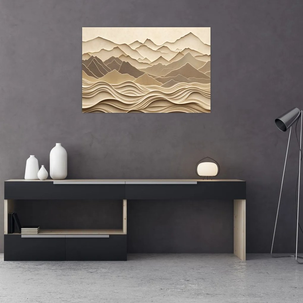 Kép - 3D hegyvonalak (90x60 cm)