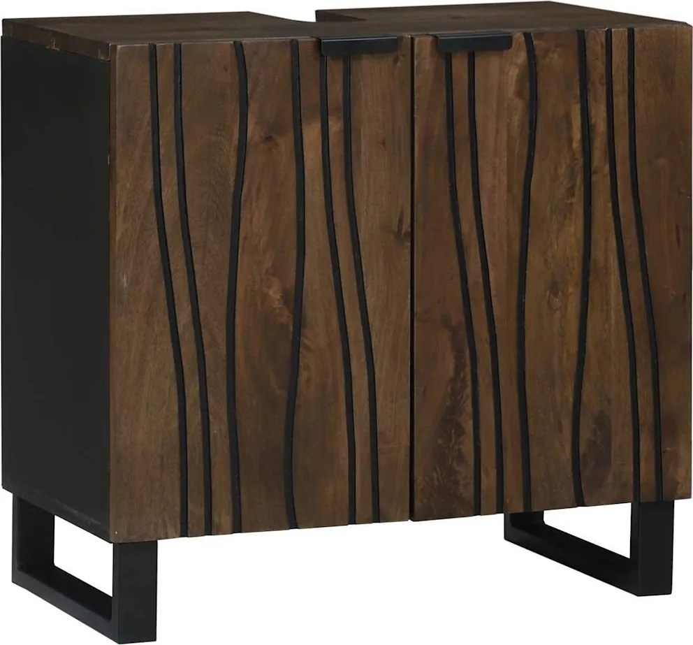 vidaXL Fürdőszobai mosdószekrény polcokkal Dió 62 x 33 x 58 cm Faanyag