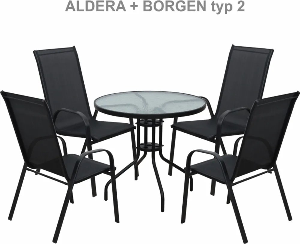 Rakásolható szék, sötétszürke/fekete, ALDERA