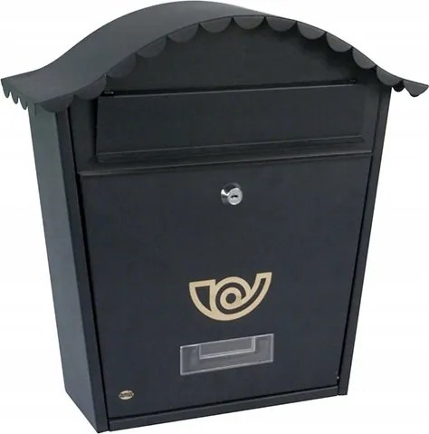 Fém postaláda fekete 37x36x10cm Mod1