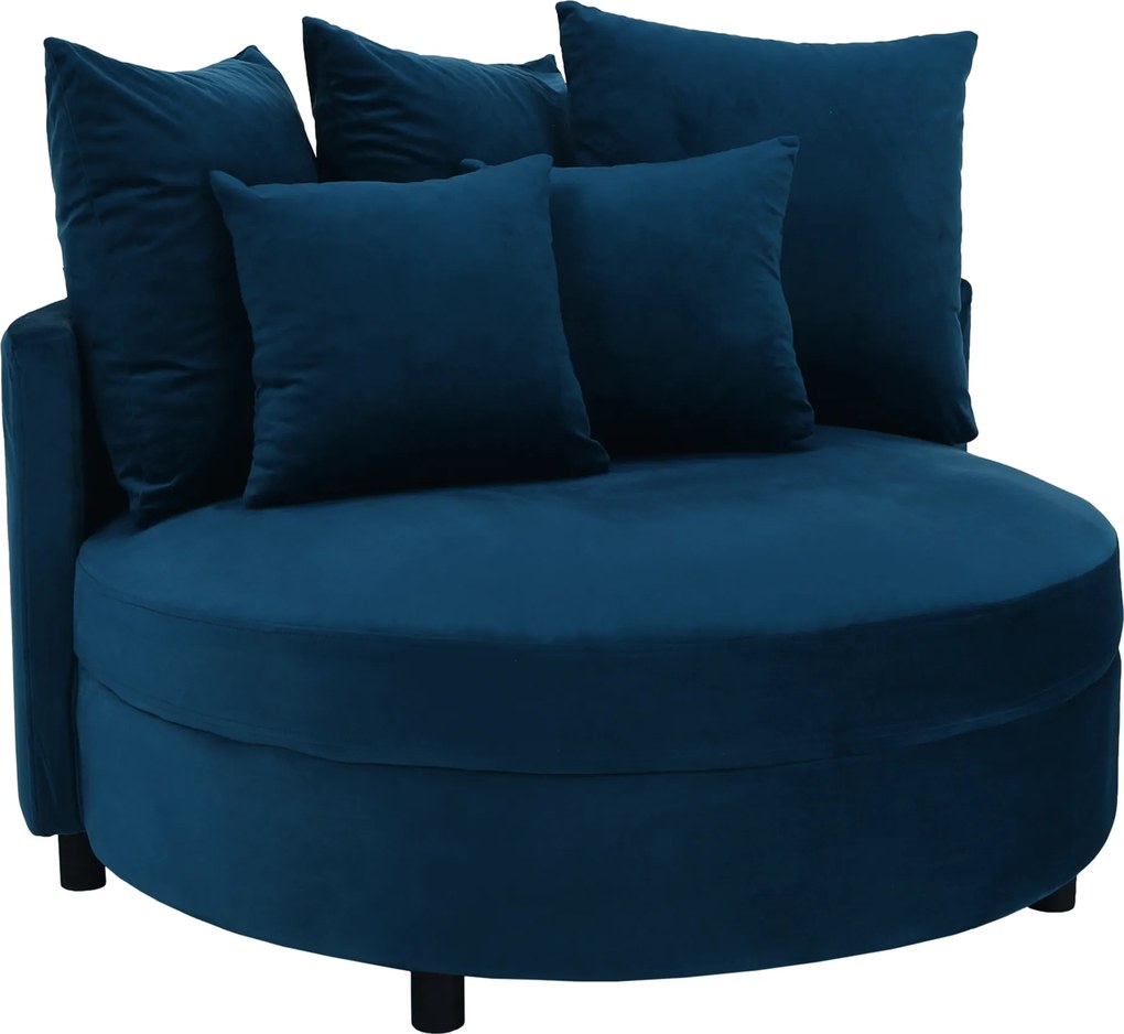 Kerek fotel, Velvet szövet kék, SALOTO