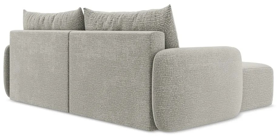 Világosszürke kinyitható-tárolóhelyes sarokkanapé (bal oldali) Kalena – Makamii