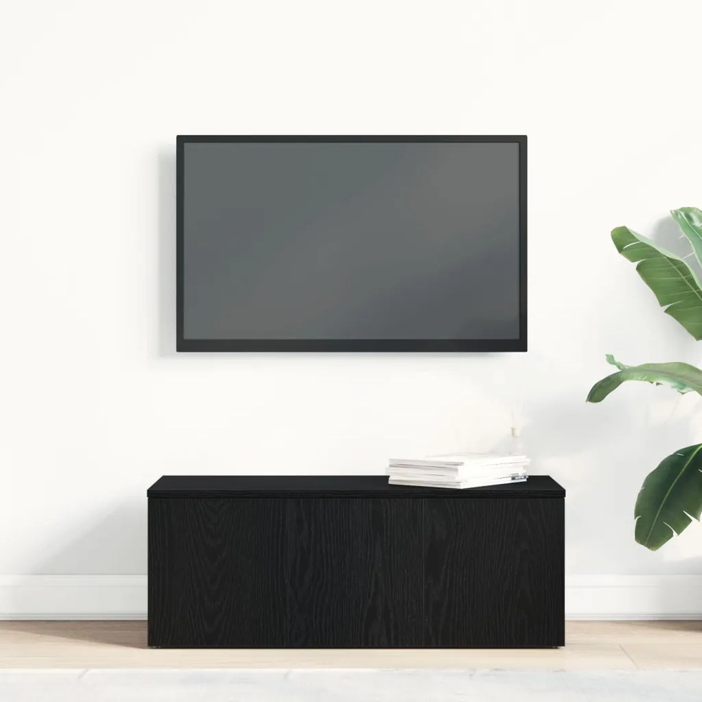 TV szekrény Fekete Tölgy 80x34x30 cm Mérnöki Fa