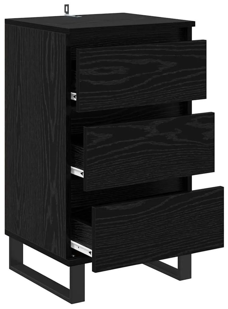 Széf fiókkal Musta tammi Faanyag