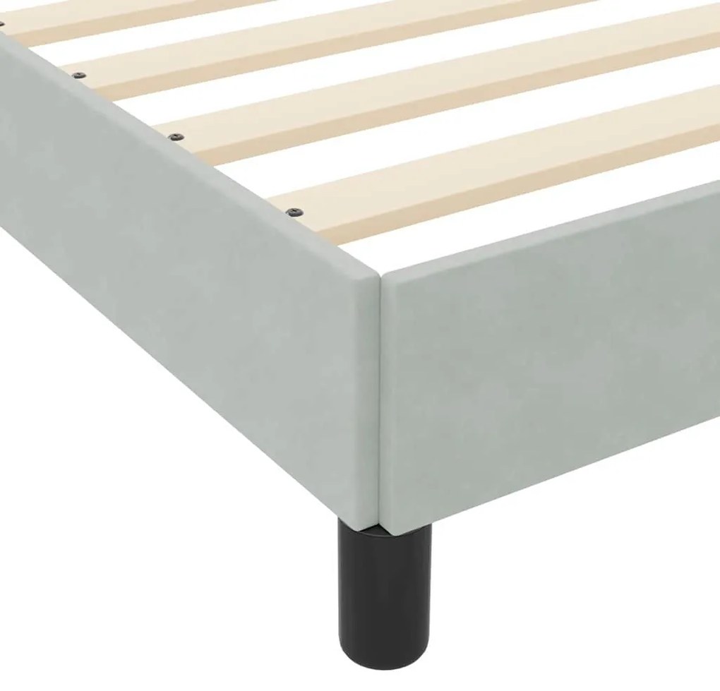 Boxspring ágy matraccal Világosszürke 180 x 200 cm Bársony