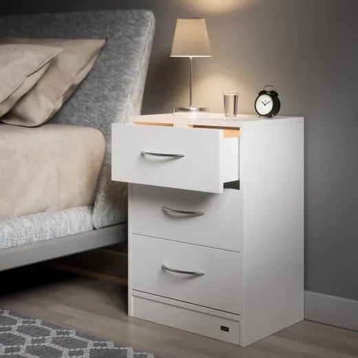 Casaria® Eloise éjjeliszekrény 54x39x28 cm - LED fehér