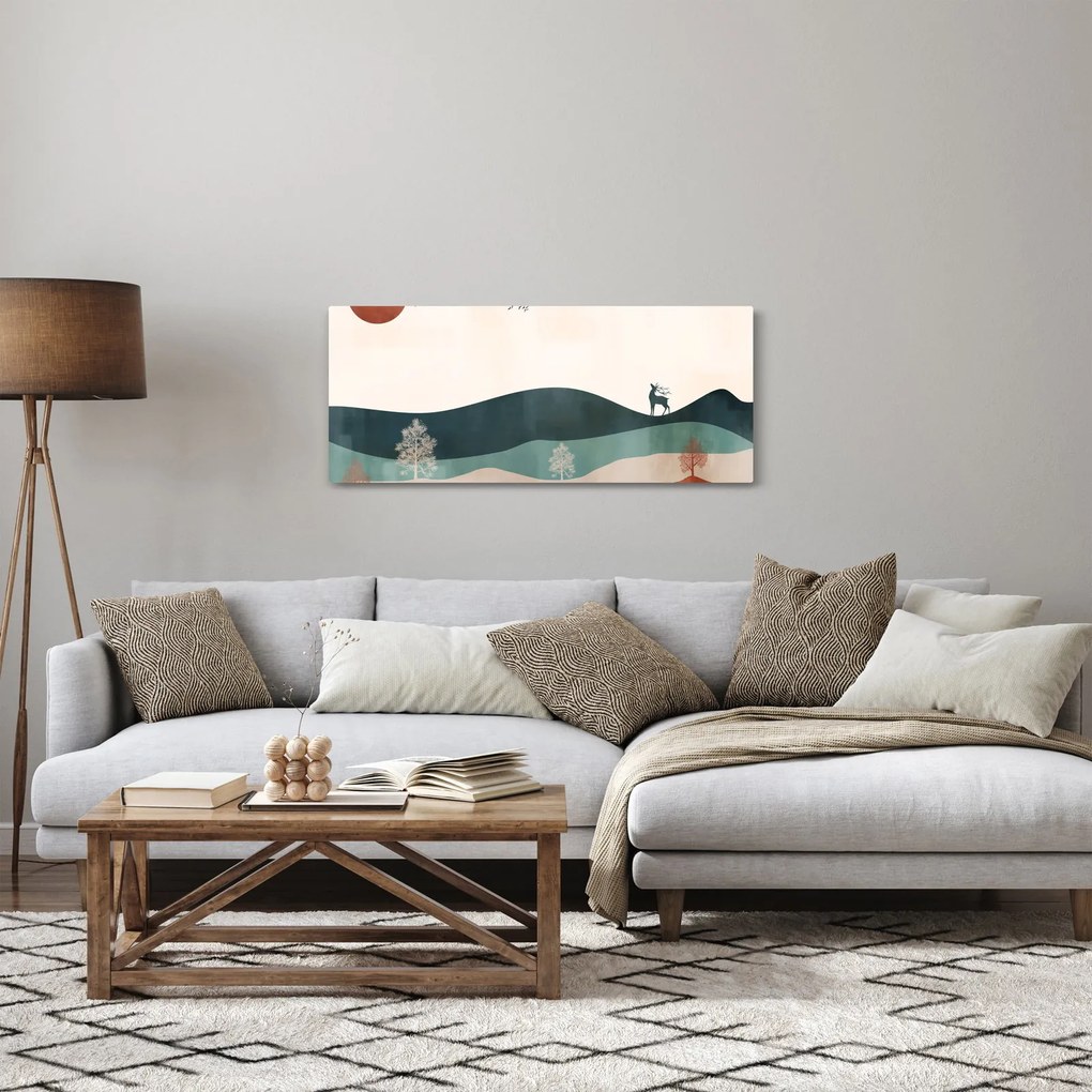 Kép - Illusztrált tájkép (120x50 cm)
