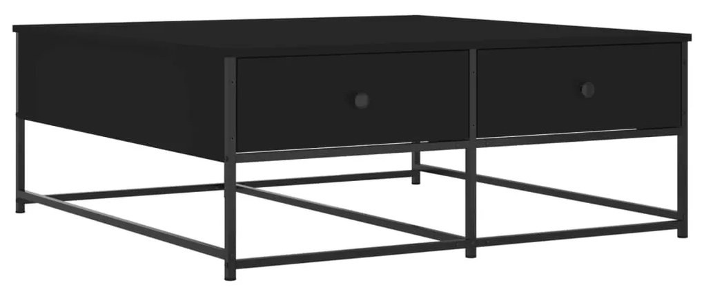 Fekete szerelt fa dohányzóasztal 100 x 99 x 40 cm