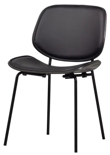 Fekete bőrutánzat étkezőszék szett 2 db-os Close In – WOOOD