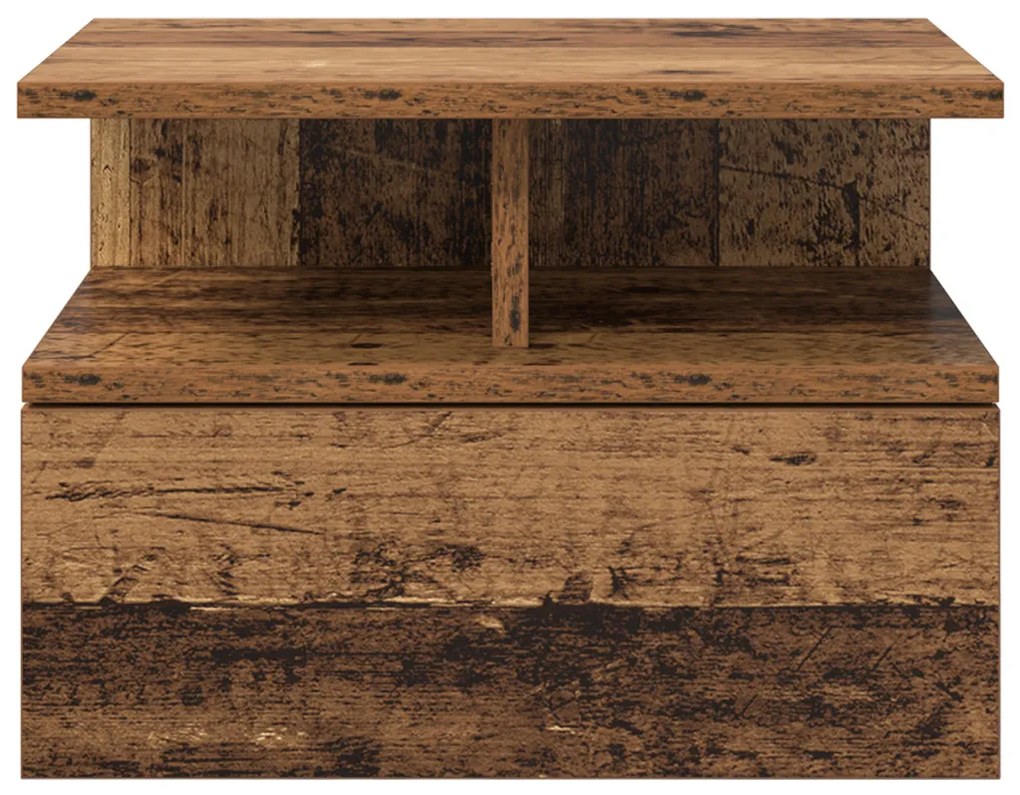 Falra Szerelhető Éjjeli Szekrények 2 db Régi fa 40x31x27 cm Reszelt Fa