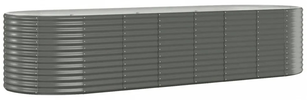 szürke horganyzott acél kerti magaságyás 322x100x68 cm