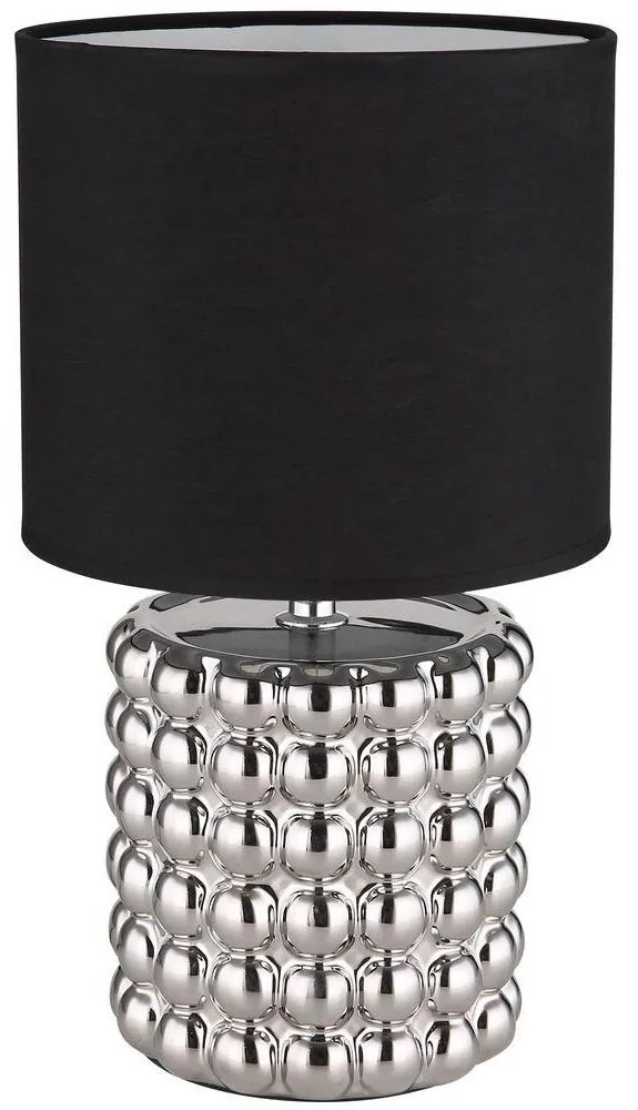 Globo 21626C - Asztali lámpa VALENTINO 1xE14/40W/230V fekete/ezüst
