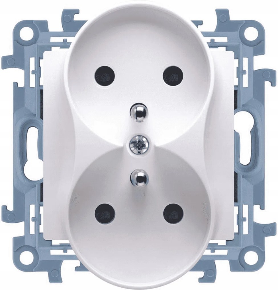 Dupla Kontakt-simon elektromos aljzat Simon 10 fehér, földelt