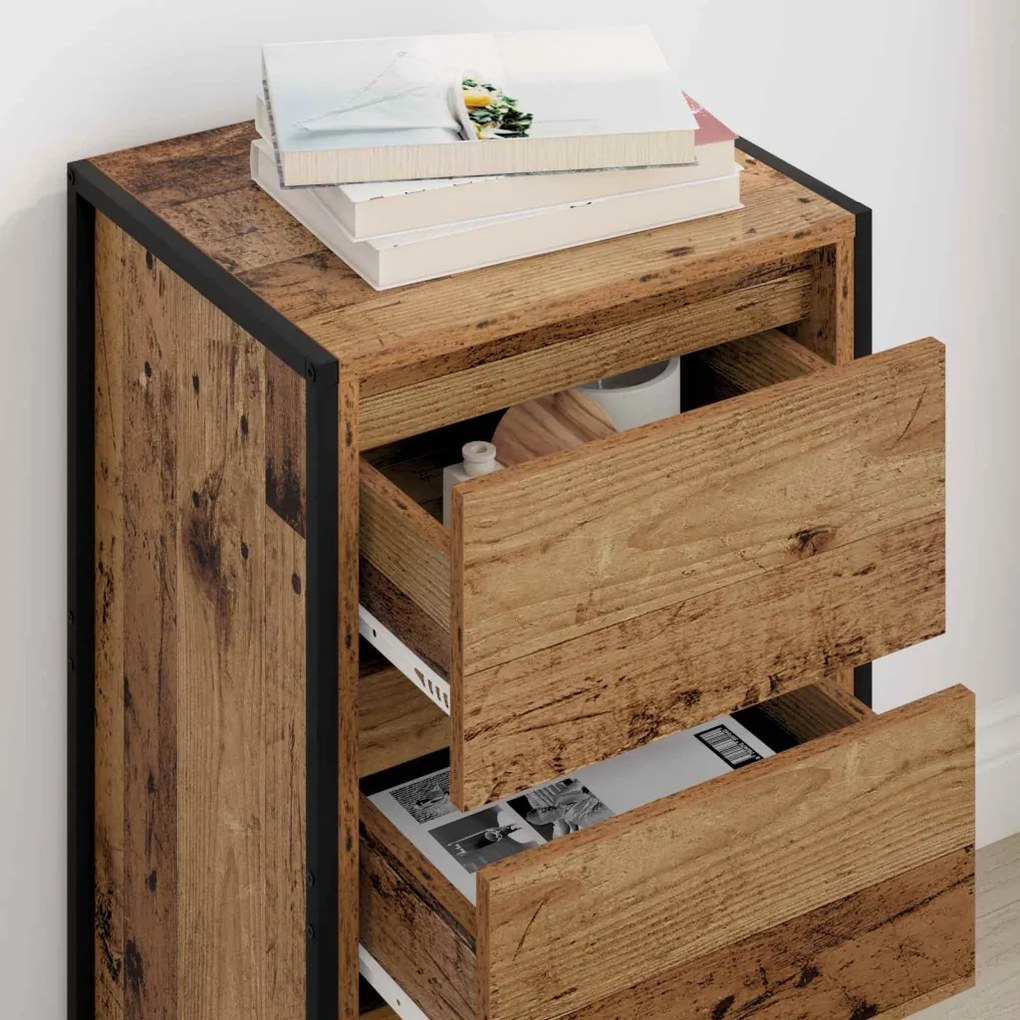 Széf fiókkal Öreg fa 42 x 36 x 75.5 cm Faanyag