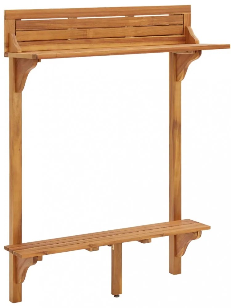 tömör akácfa erkély bárasztal 90 x 37 x 122,5 cm