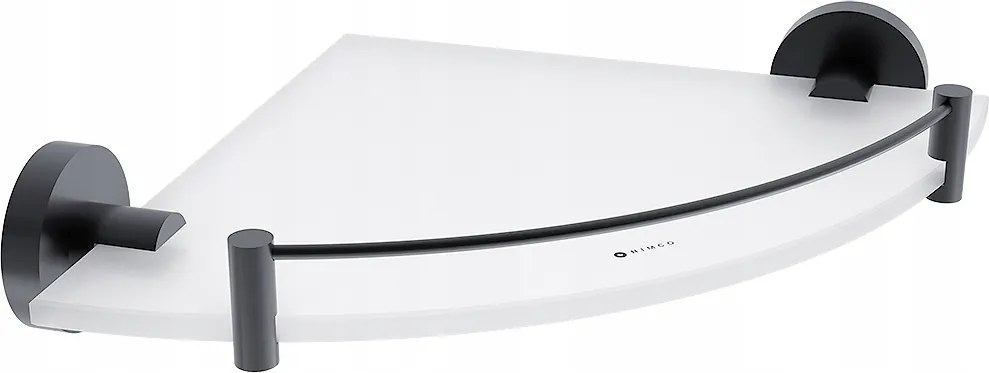 Nimco Unix fekete sarok fürdőszobai polc, üveg, matt, Unc 13091RBX-90_