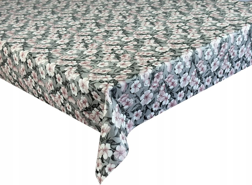 Cerata méteráru Abrosz Cerata Méret Szürke Virágok Csillámos 280x137 cm