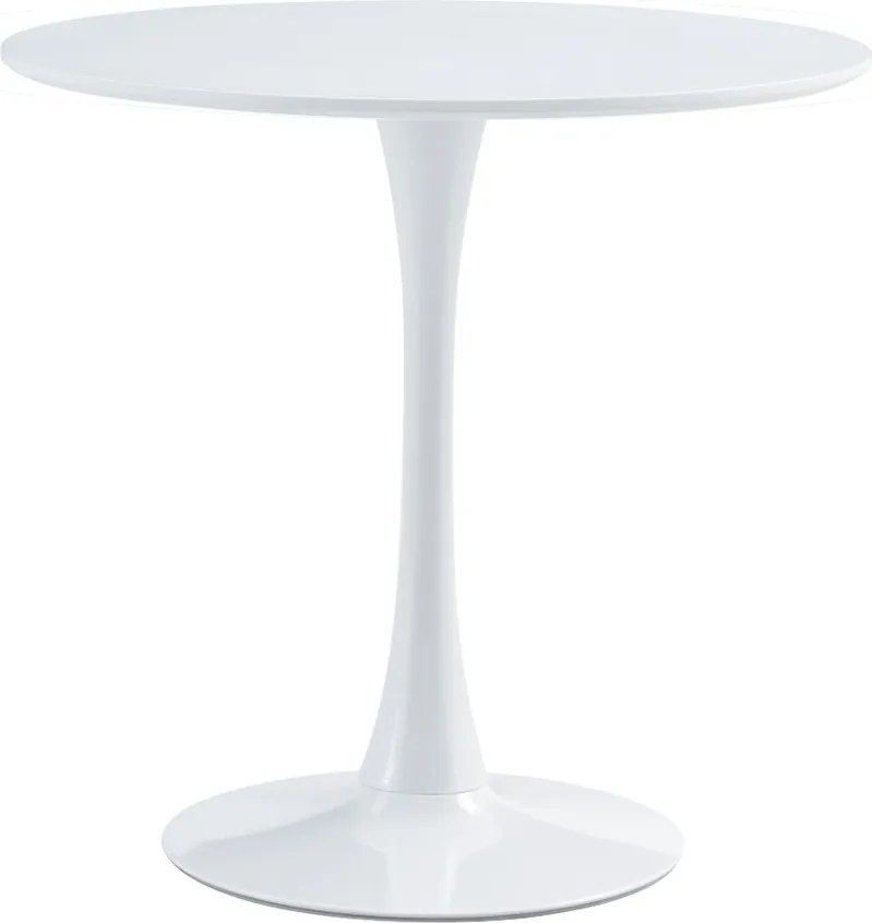 Étkezőasztal, kerek, fehér, matt, átmérő 80 cm, REVENTON NEW