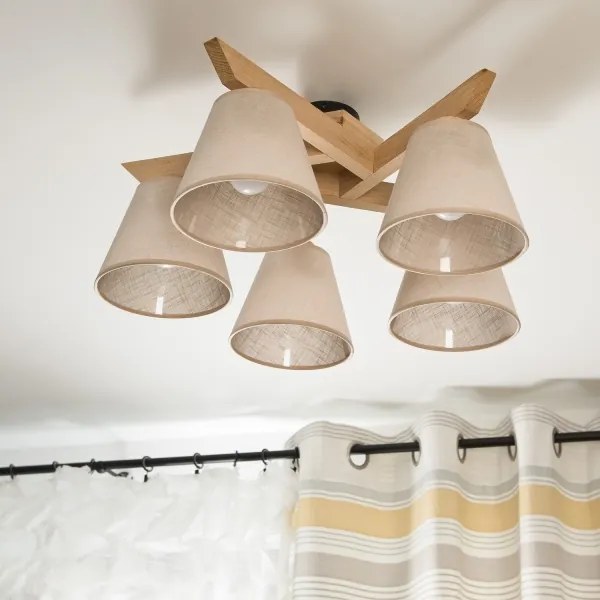 Mennyezeti csillár ANTONIO 5xE14/40W/230V tölgy